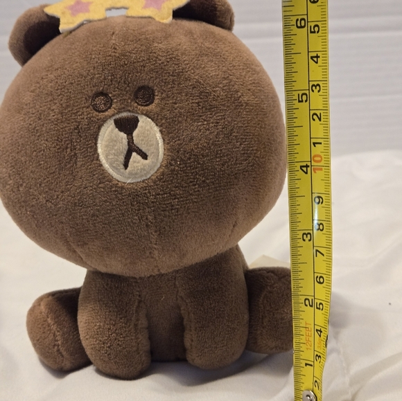 Official Licensed Authentic Line Friends 6" Brown w/ Star Shape Sunglasses Plush - Picture 4 of 7